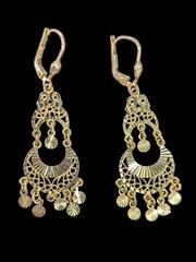 14K Yellow Gold YG 4.38g Dangle Ornate Gold Earrings